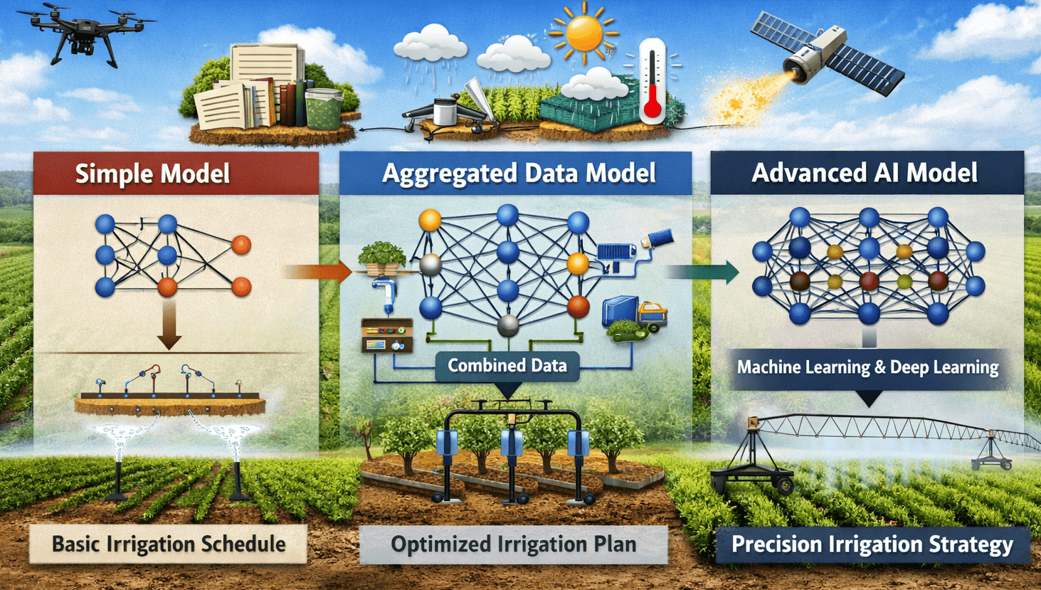 Evaluating the effect of data aggregation in different Artificial Intelligence (AI) models for irrigation scheduling