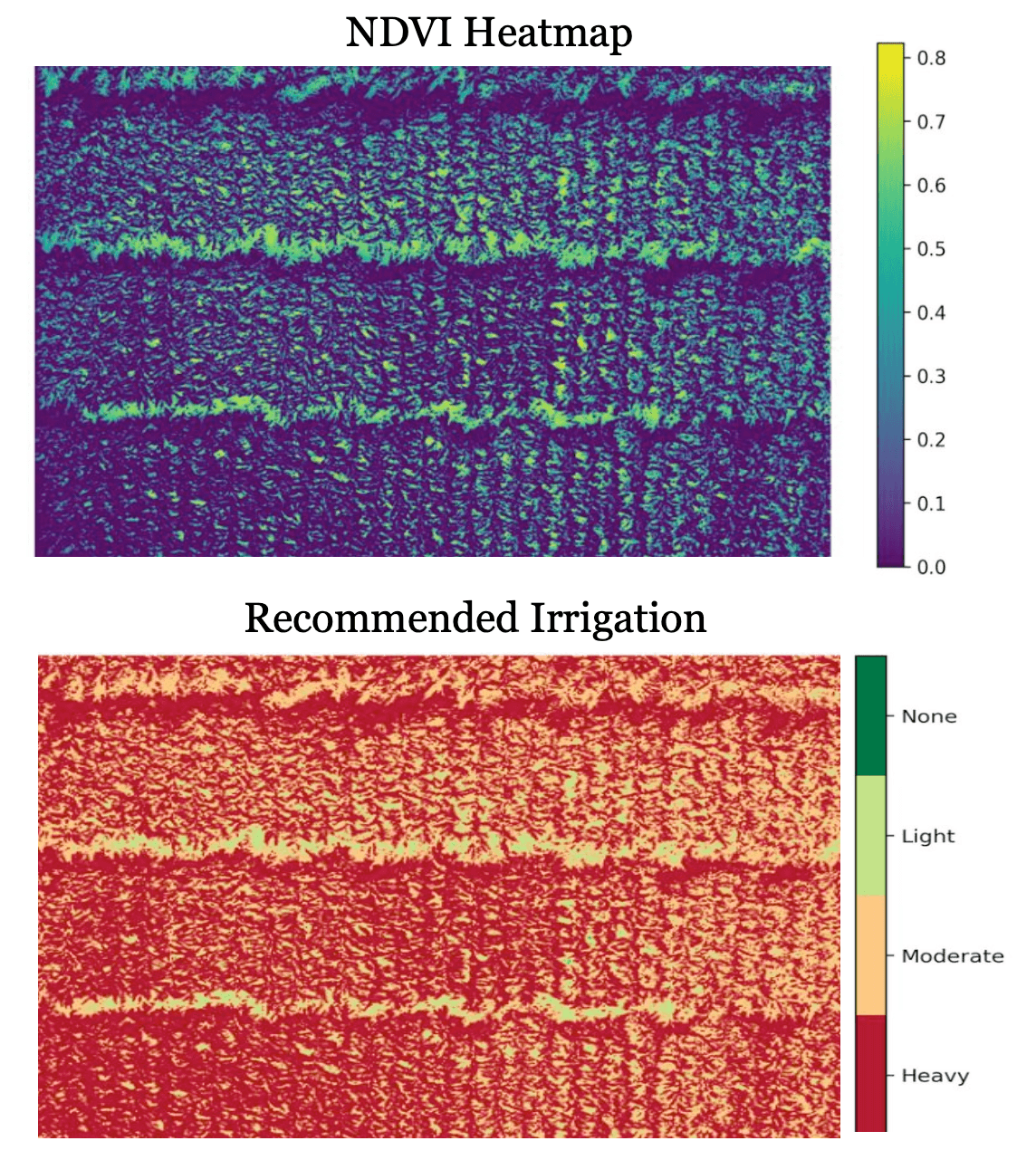 Real-Time Crop Water Stress and Irrigation Mapping Using Multispectral Imagery 3